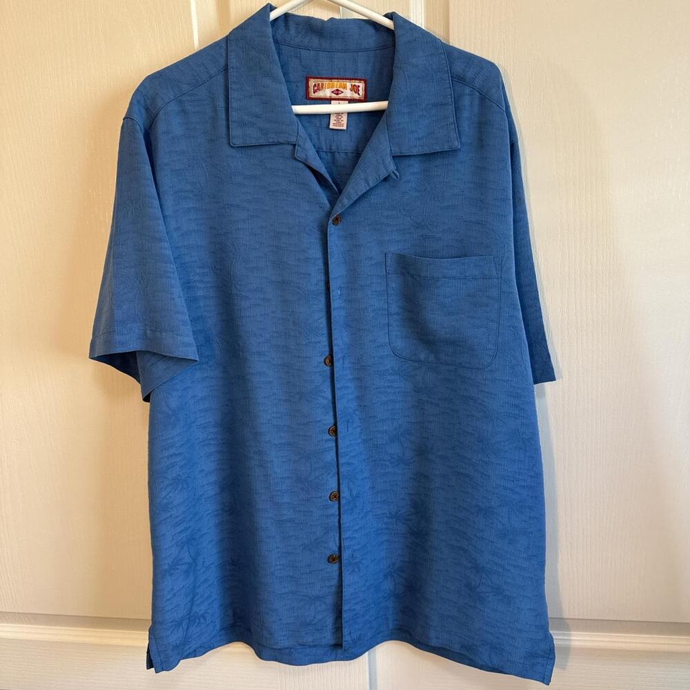 Vintage Men's Hawaiian Blue Shirt Size L